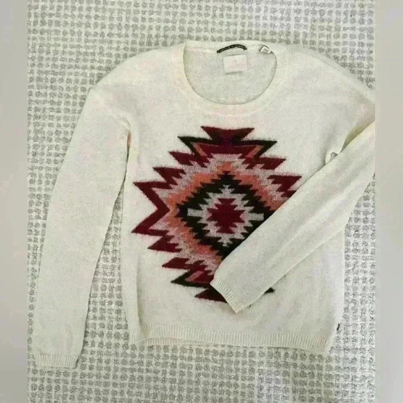 Maison Scotch Scotch & Soda Ivory Geometric Sweater Small - Picture 3 of 9